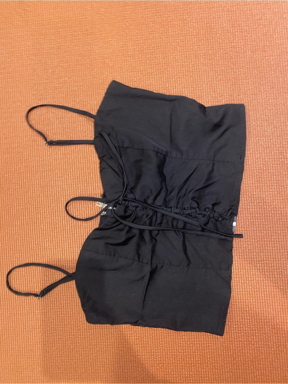 Princess Polly Black Ruched Lace-Up Crop Top